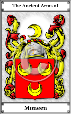 Moneen Family Crest Download (JPG) Book Plated - 600 DPI