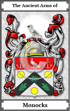 Monocks Family Crest Download (JPG)  Book Plated - 150 DPI