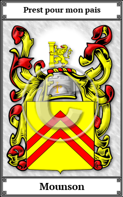 Mounson Family Crest Download (JPG)  Book Plated - 150 DPI