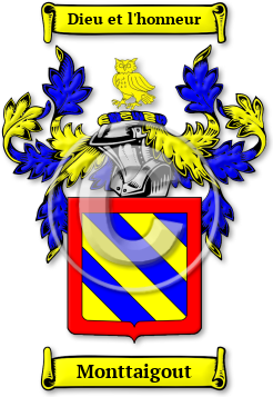 Monttaigout Family Crest Download (jpg) Legacy Series - 150 DPI