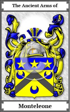 Monteleone Family Crest Download (JPG)  Book Plated - 150 DPI