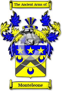 Monteleone Family Crest Download (jpg) Legacy Series - 150 DPI