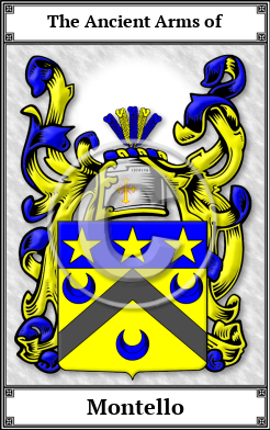 Montello Family Crest Download (JPG)  Book Plated - 150 DPI