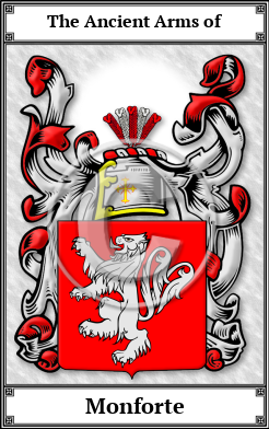 Monforte Family Crest Download (JPG)  Book Plated - 150 DPI