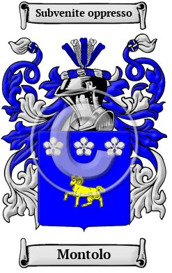 Montolo Family Crest/Coat of Arms