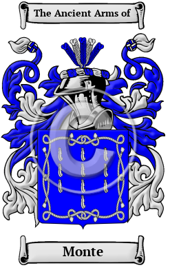 Monte Family Crest Download (JPG) Heritage Series - 600 DPI