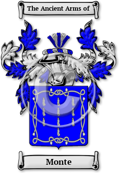 Monte Family Crest Download (jpg) Legacy Series - 150 DPI
