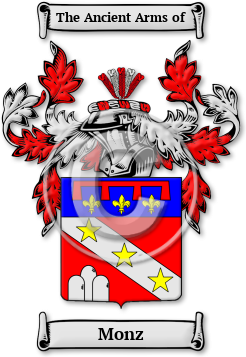 Monz Family Crest Download (jpg) Legacy Series - 150 DPI