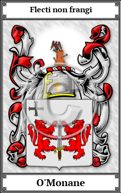 O'Monane Family Crest Download (JPG)  Book Plated - 150 DPI