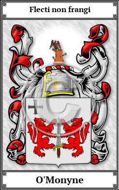 O'Monyne Family Crest Download (JPG) Book Plated - 600 DPI