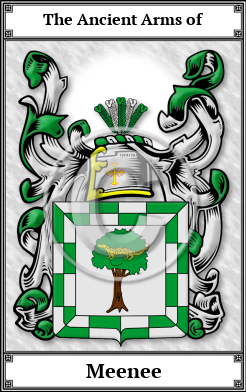 Meenee Family Crest Download (JPG)  Book Plated - 150 DPI