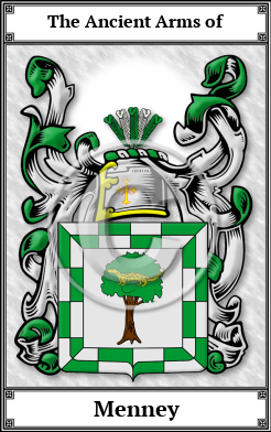 Menney Family Crest Download (JPG)  Book Plated - 150 DPI