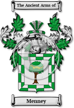 Menney Family Crest Download (jpg) Legacy Series - 150 DPI