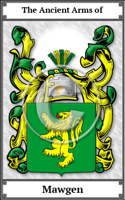 Mawgen Family Crest Download (JPG)  Book Plated - 150 DPI