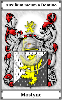 Mostyne Family Crest Download (JPG)  Book Plated - 150 DPI