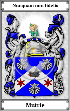 Mutrie Family Crest Download (JPG)  Book Plated - 150 DPI