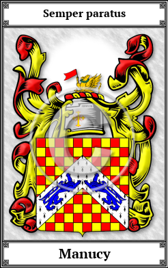 Manucy Family Crest Download (JPG)  Book Plated - 150 DPI