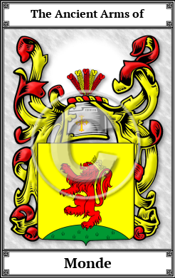 Monde Family Crest Download (JPG)  Book Plated - 150 DPI