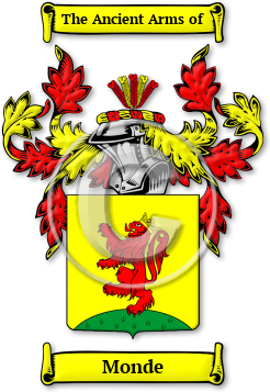 Monde Family Crest Download (jpg) Legacy Series - 150 DPI