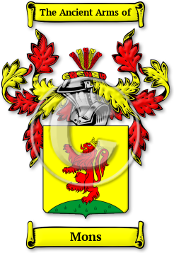 Mons Family Crest Download (jpg) Legacy Series - 150 DPI