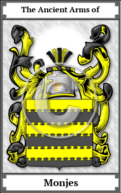 Monjes Family Crest Download (JPG)  Book Plated - 150 DPI