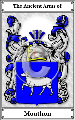 Mouthon Family Crest Download (JPG) Book Plated - 600 DPI