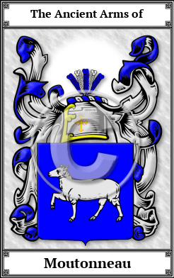 Moutonneau Family Crest Download (JPG)  Book Plated - 150 DPI