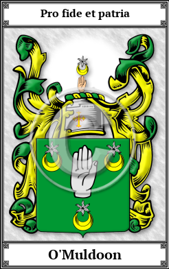 O'Muldoon Family Crest Download (JPG)  Book Plated - 150 DPI