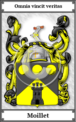 Moillet Family Crest Download (JPG) Book Plated - 600 DPI