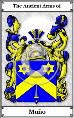 Muño Family Crest Download (JPG)  Book Plated - 150 DPI