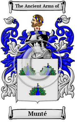 Munté Family Crest/Coat of Arms