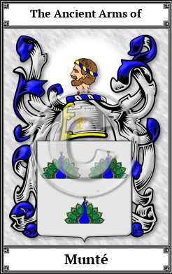 Munté Family Crest Download (JPG)  Book Plated - 150 DPI