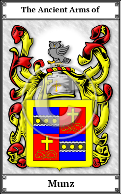Munz Family Crest Download (JPG)  Book Plated - 150 DPI