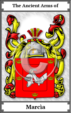 Marcìa Family Crest Download (JPG)  Book Plated - 150 DPI