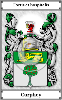 Curphey Family Crest Download (JPG) Book Plated - 600 DPI