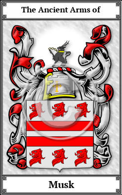 Musk Family Crest Download (JPG)  Book Plated - 150 DPI