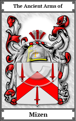 Mizen Family Crest Download (JPG)  Book Plated - 150 DPI