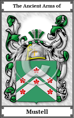 Mustell Family Crest Download (JPG)  Book Plated - 150 DPI