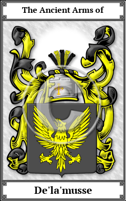 De'la'musse Family Crest Download (JPG)  Book Plated - 150 DPI