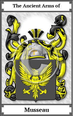 Musseau Family Crest Download (JPG) Book Plated - 600 DPI