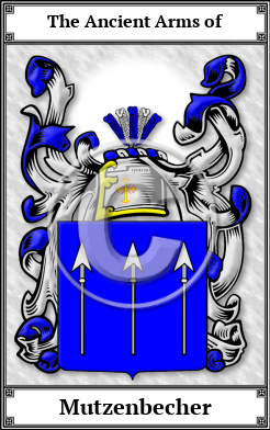 Mutzenbecher Family Crest Download (JPG)  Book Plated - 150 DPI