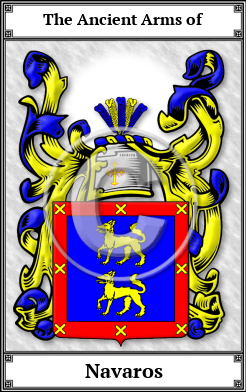 Navaros Family Crest Download (JPG) Book Plated - 600 DPI