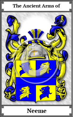 Neeme Family Crest Download (JPG)  Book Plated - 150 DPI