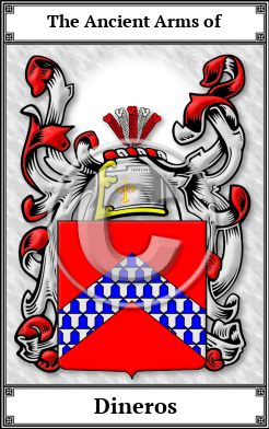 Dineros Family Crest Download (JPG)  Book Plated - 150 DPI