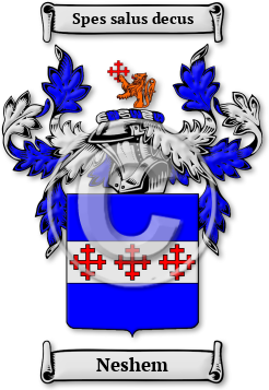 Neshem Family Crest Download (jpg) Legacy Series - 150 DPI