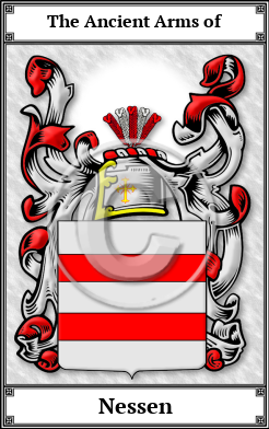 Nessen Family Crest Download (JPG)  Book Plated - 150 DPI