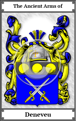 Deneveu Family Crest Download (JPG)  Book Plated - 150 DPI
