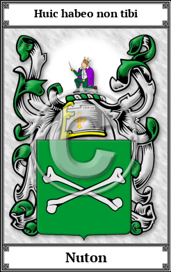 Nuton Family Crest Download (JPG)  Book Plated - 150 DPI