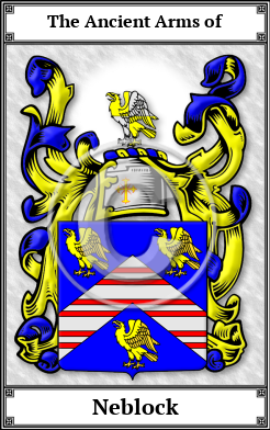 Neblock Family Crest Download (JPG) Book Plated - 600 DPI