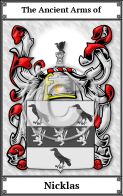Nicklas Family Crest Download (JPG)  Book Plated - 150 DPI